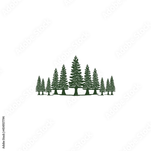 Pine Tree Logo Icon Design Template Vector Illustration