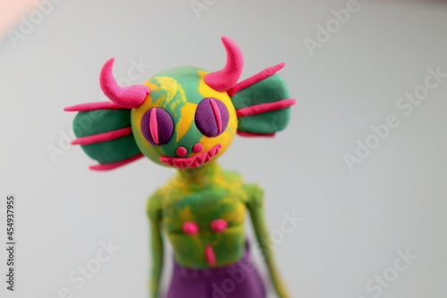 plasticine figurine in the shape of a fictional character from a fairy tale or cartoon