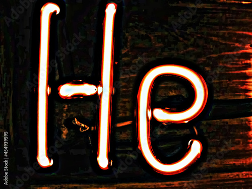 Canvastavla Inert gas - Helium neon light sign.