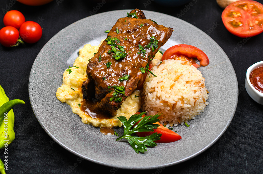 Turkish cuisine at the Anatolian grill restaurant in Kazan Turkish cuisine at the Anatolian grill restaurant in Kazan