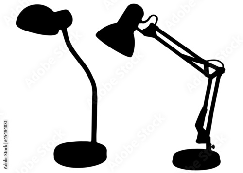 Lighting lamps for tabletop use. Vector image.
