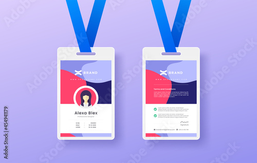Professional Simple and Clean Colorful Modern Company Business Or Shop ID Card Design Editable Vector Template