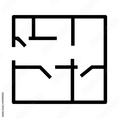 Wallpaper Mural Icon Of Apartment Plan Torontodigital.ca