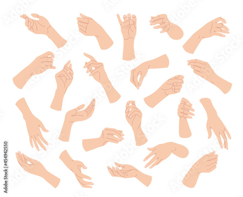 Simple Woman Hands in Various Positions