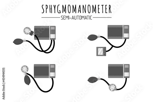 Medical diagnostic devices for control of blood pressure semi-automatic blood pressure monitors or sphygmomanometers.