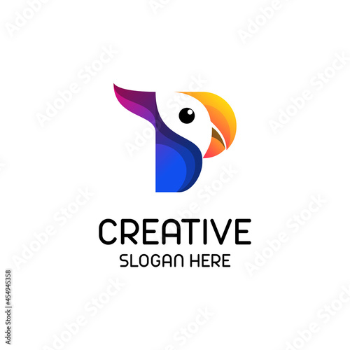 Abstract Parrot Logo Gradient Multicolored-1