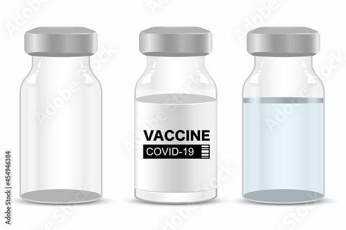 Covid-19 coronavirus vaccine bottle collection Treatment for coronavirus covid-19 Isolated vector illustration..