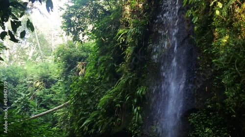 beautiful waterfall and river in the cave