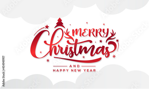 Merry christmas logo script vector illustration