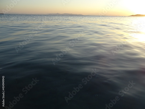 sunset over the sea Mediterranean sea Greece September 2021