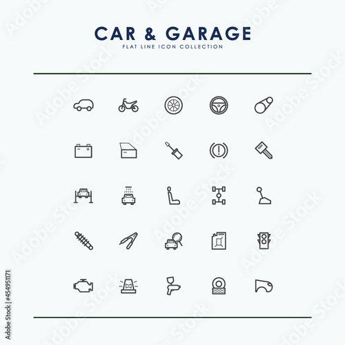 Car and Garage line icon
