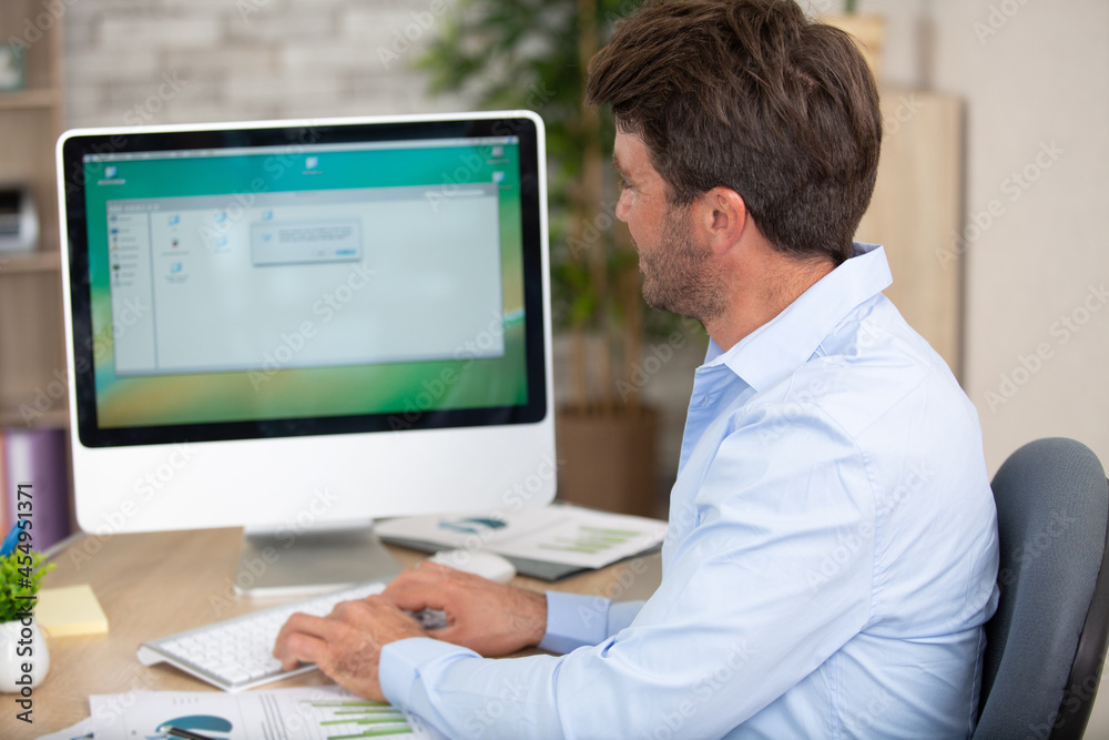 businessman working with computer working at office