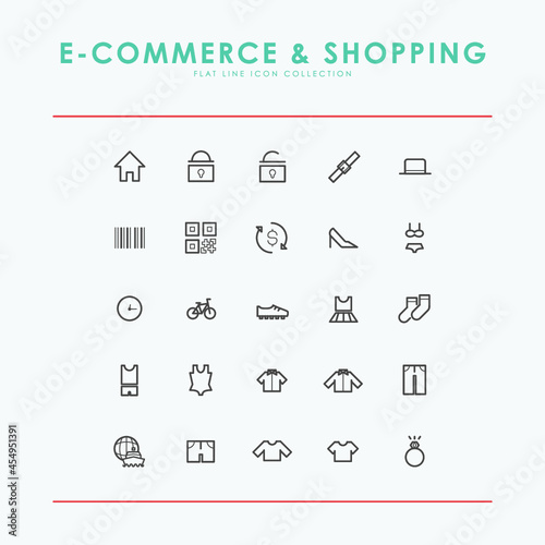 E Commerce and Online Shopping Line Icon