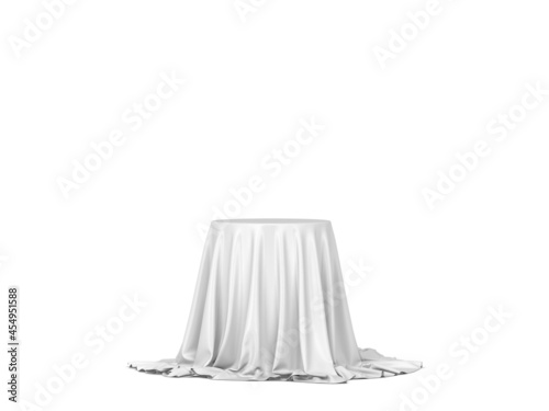 Podium covered with piece of cloth