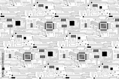 電子機器の電子基板デザイン、サイバーなパターン背景