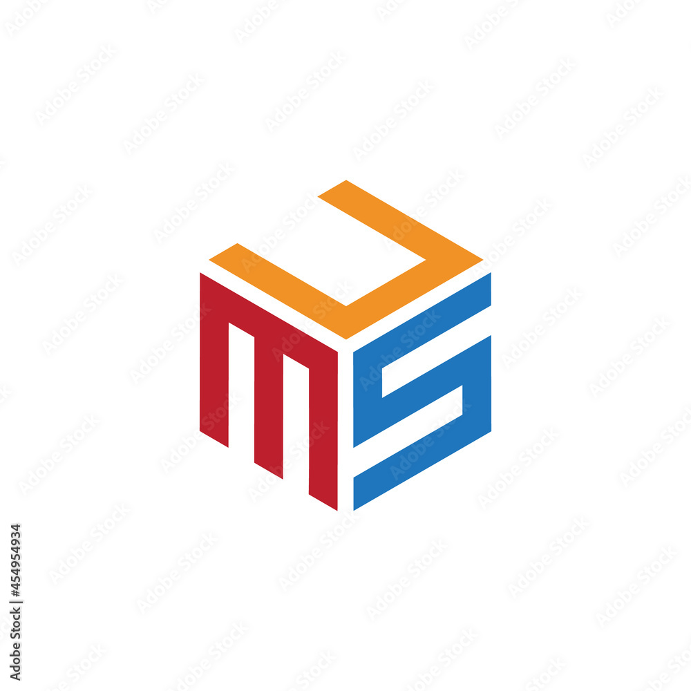 Hexagon logo with the letters UMS design Hexagon logo with the letters UMS design