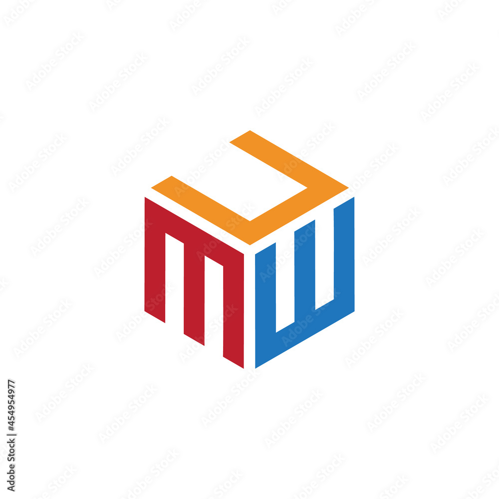 Hexagon logo with the letters UMW design Hexagon logo with the letters UMW design