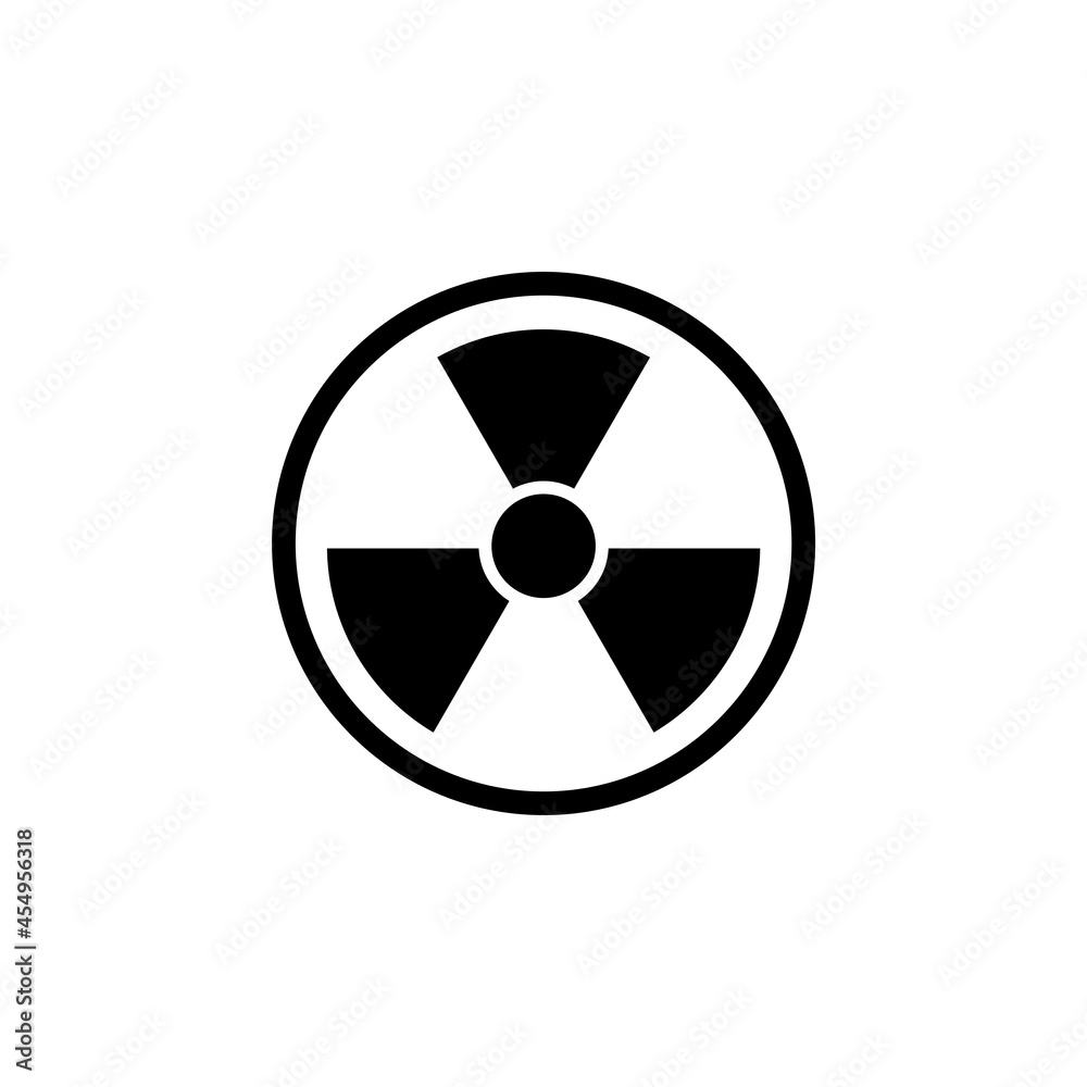 radioactive icon, radiation vector, caution illustration