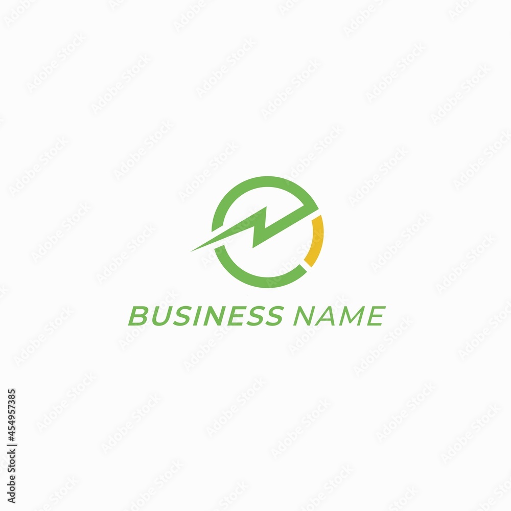 design logo creative lightning and letter O design logo creative lightning and letter O