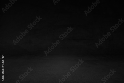 empty black concrete room background.