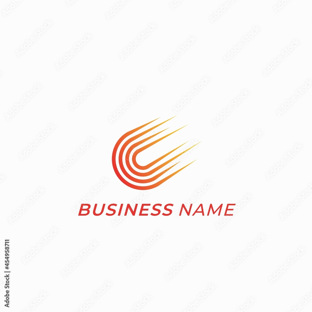 logo design comet meteor and letter C logo design comet meteor and letter C
