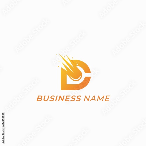 logo design comet and letter C