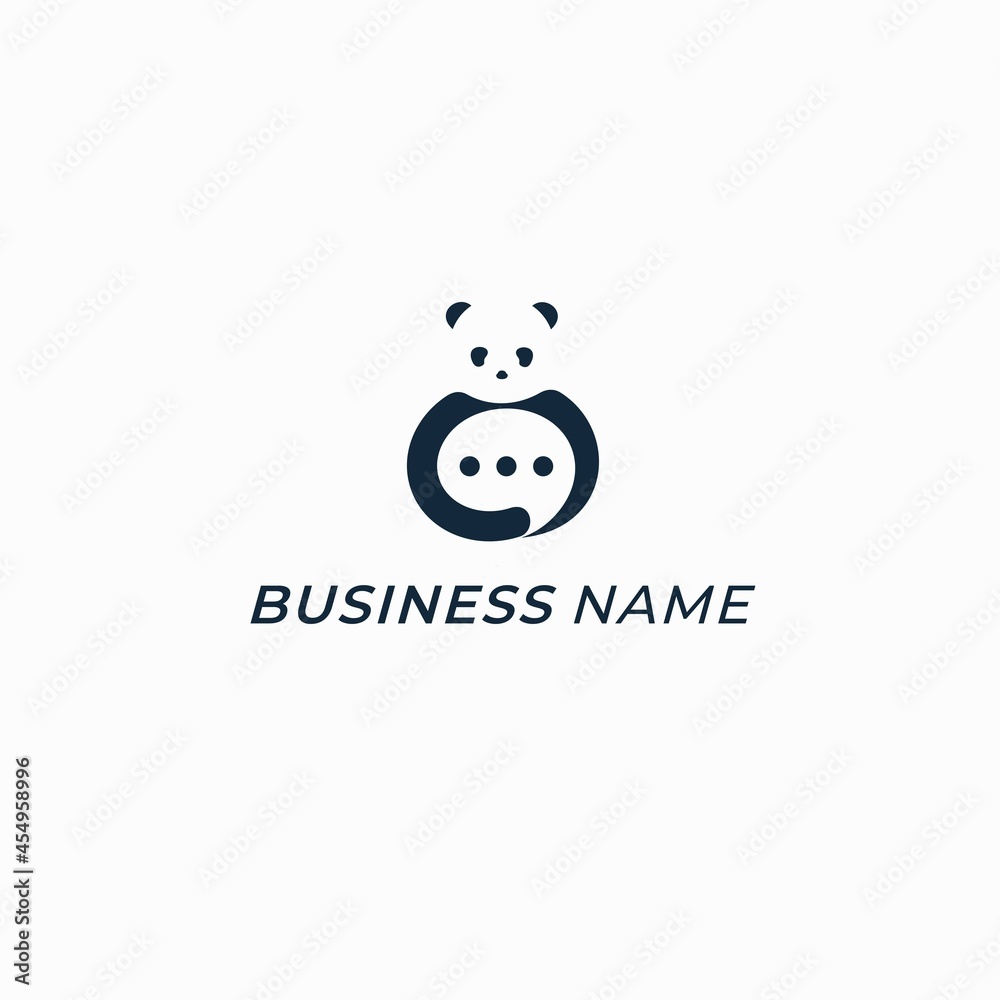 design logo creative panda and bubble chat design logo creative panda and bubble chat