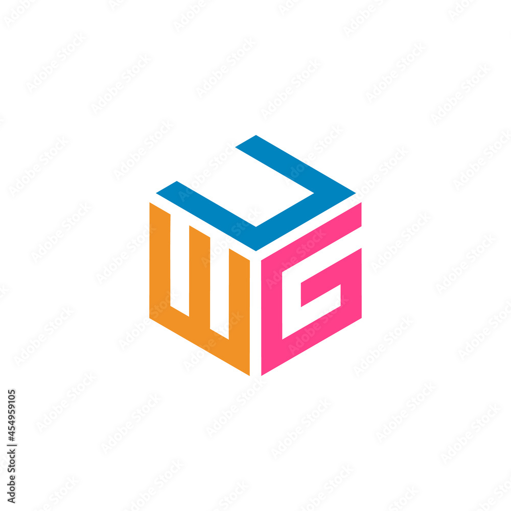 Hexagon logo with the letters UWG design Hexagon logo with the letters UWG design