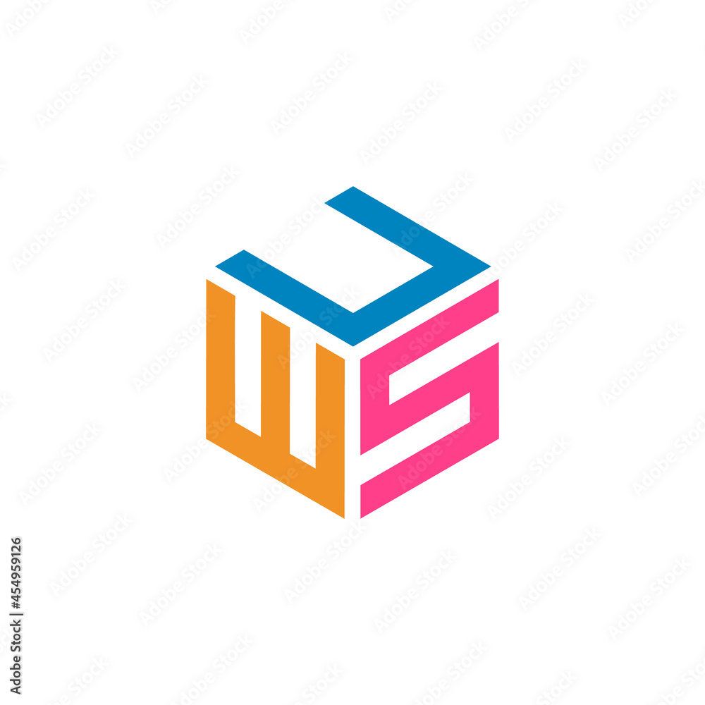Hexagon logo with the letters UWS design Hexagon logo with the letters UWS design