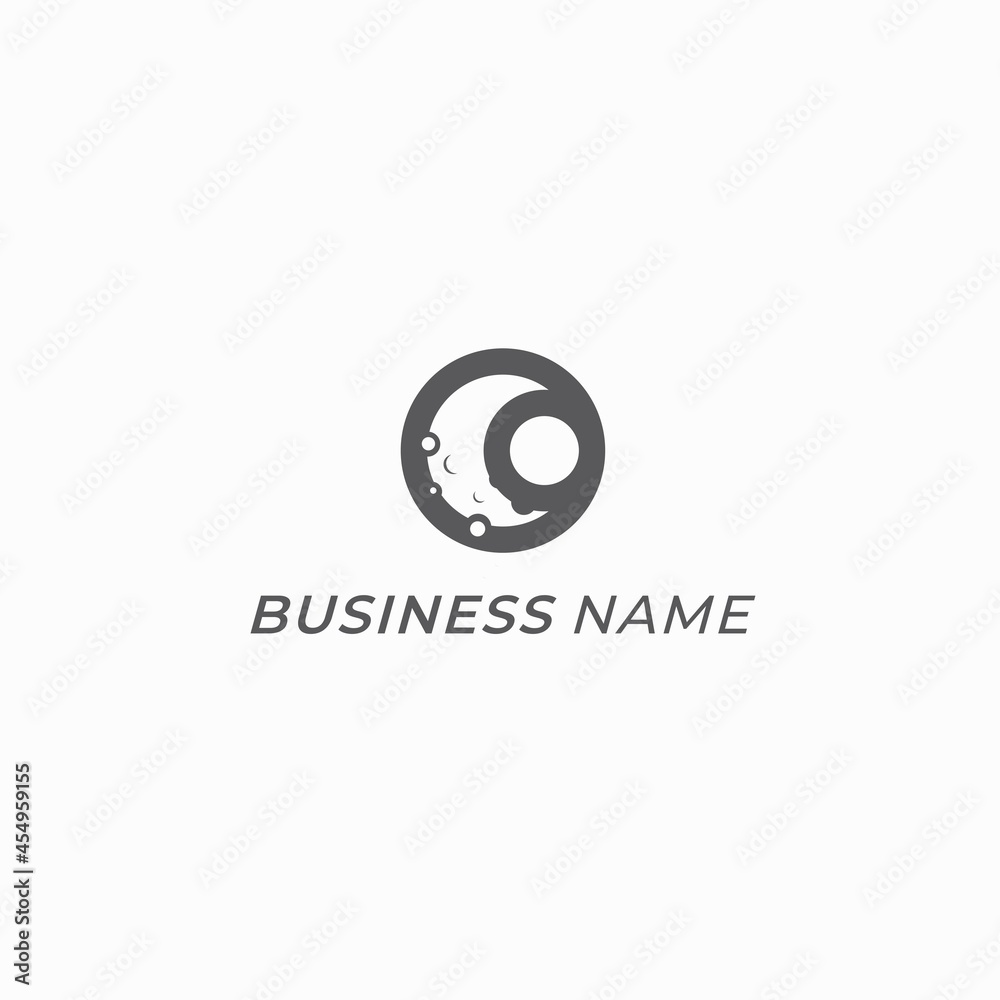 design logo combine moon and crater design logo combine moon and crater