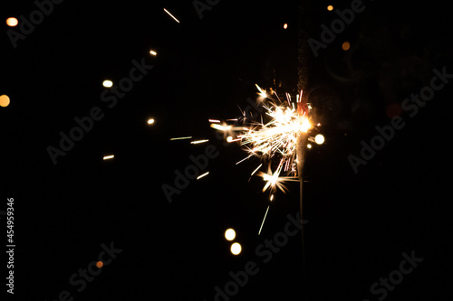 sparkler on black background