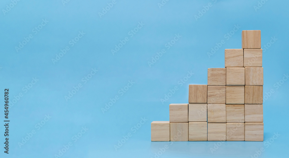 blank wooden cube block stack on blue background with copy space for input text and icon, trend, creative idea, finance, strategy, business, online marketing concept blank wooden cube block stack on blue background with copy space for input text and icon, trend, creative idea, finance, strategy, business, online marketing concept