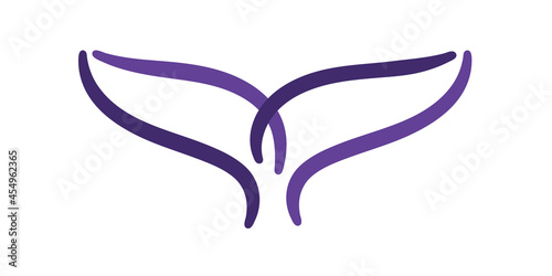 Whale tail. The fish logo. Vector illustration.