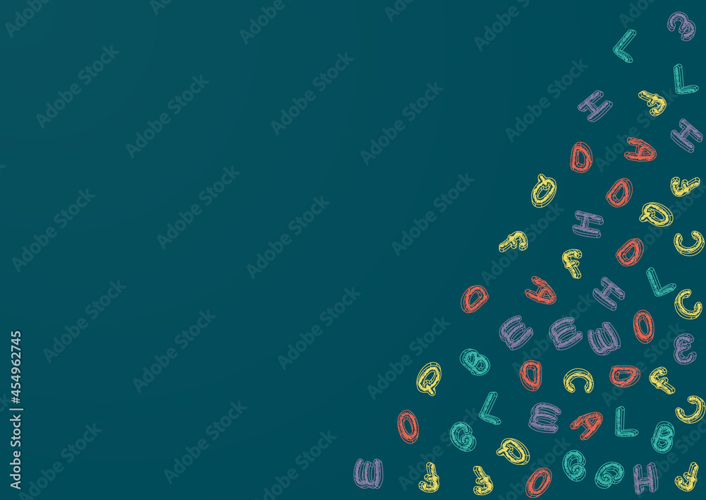 Text Chalkboard Vector Green Background. Letter Text Chalkboard Vector Green Background. Letter