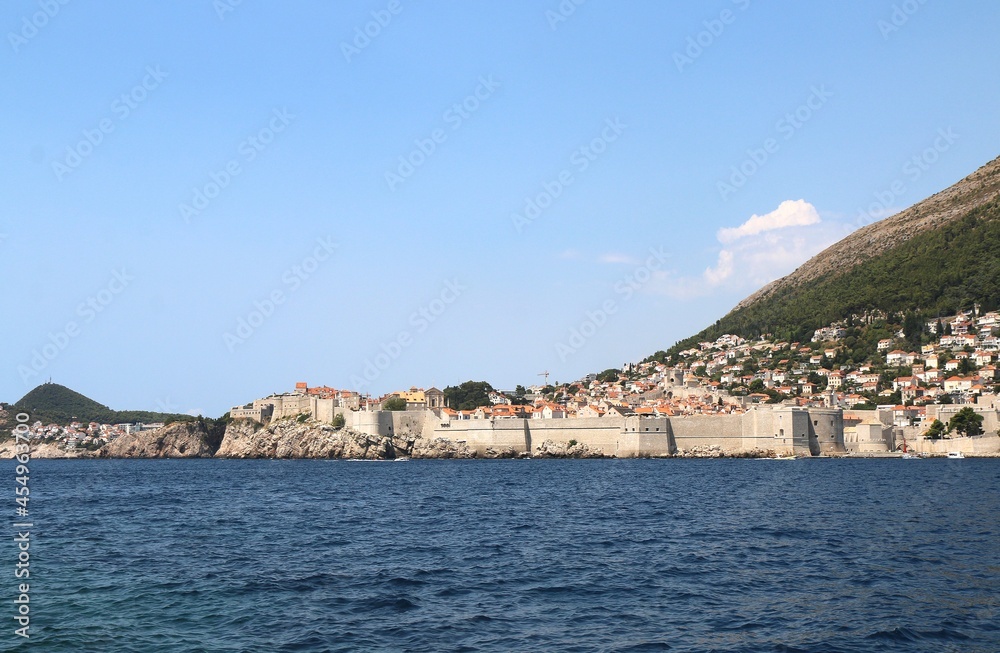 mediterrenean, Dubrovnik, Croatia, sea, coast, architecture, building, stone, medieval, house, ancient, old, town, church, wall, tower, city, europe, fortress, travel, architectural, sea, water, 	