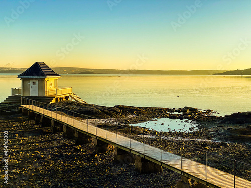 pier at sunset photo