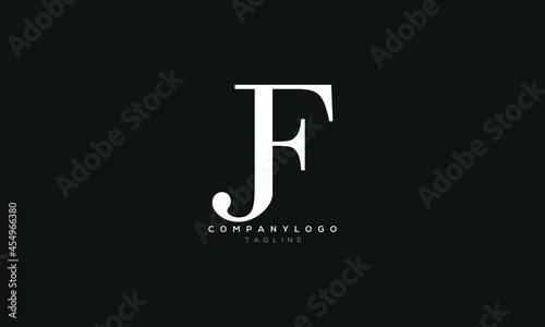 JF, FJ, Abstract initial monogram letter alphabet logo design