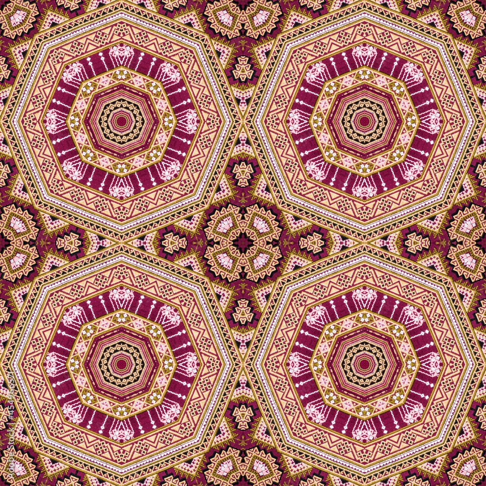 Seamless kaleidoscope or endless pattern for ceramic tile, wallpaper, linoleum, textile, web page background used.