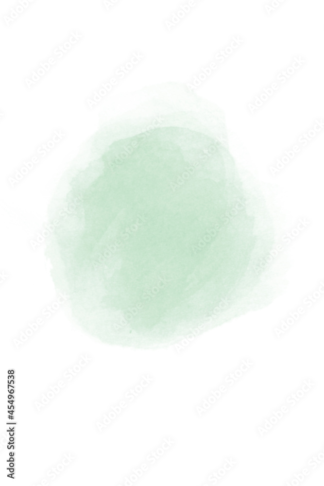 Green watercolor abstraction on white paper. Grunge background. Retro, Vintage