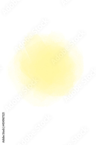 Yellow watercolor abstraction on white paper. Grunge background. Retro, vintage