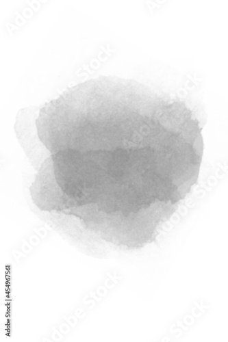 Gray watercolor abstraction on white paper. Grunge background. Retro, vintage background.