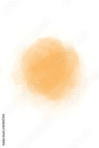 Orange watercolor abstraction on white paper. Grunge background. Retro, Vintage