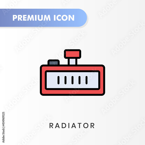 radiator icon for your website design, logo, app, UI. Vector graphics illustration and editable stroke. radiator icon lineal color design.