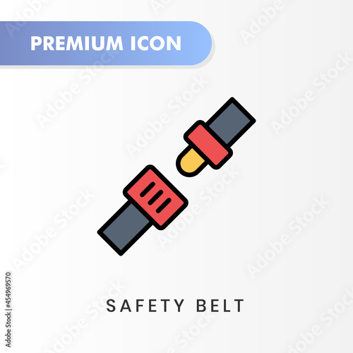 safety belt icon for your website design, logo, app, UI. Vector graphics illustration and editable stroke. safety belt icon lineal color design.