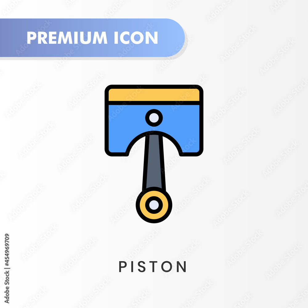 piston icon for your website design, logo, app, UI. Vector graphics illustration and editable stroke. piston icon lineal color design.