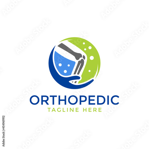 orthopedic logo, bone logo design vector illustration
