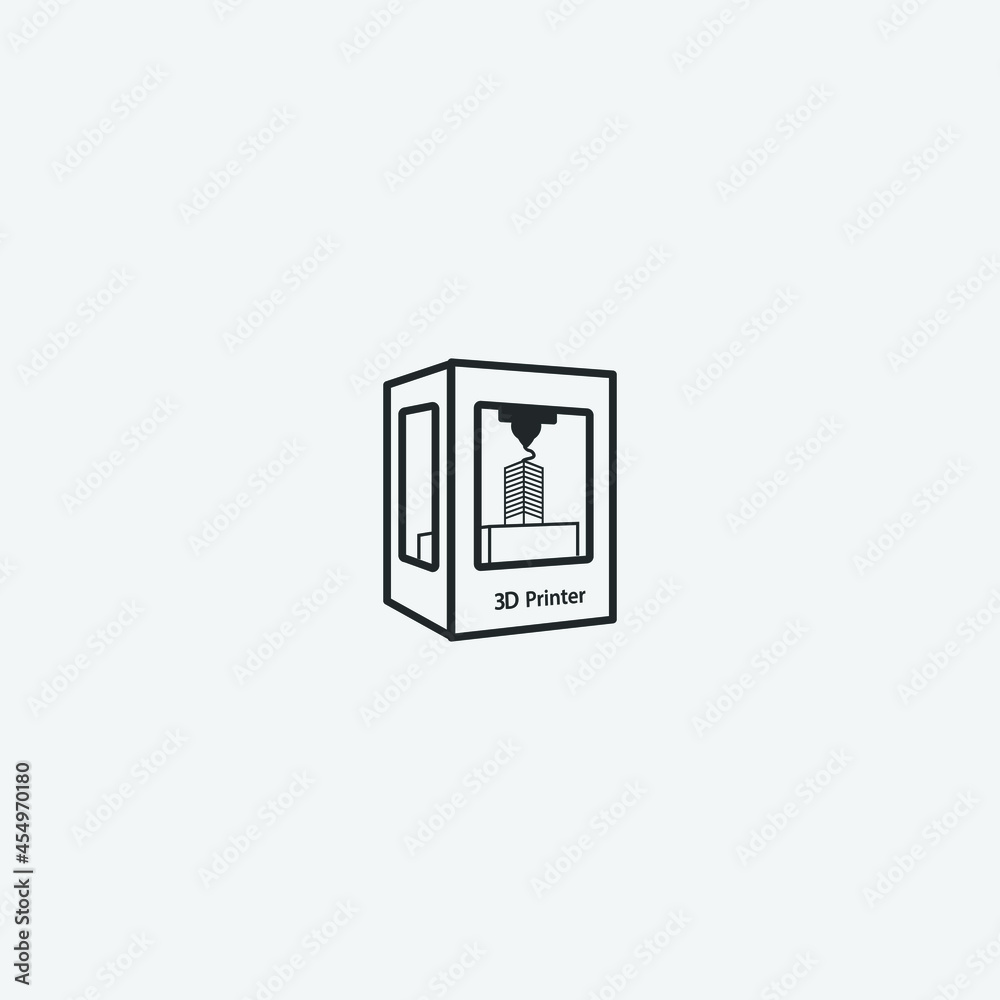 3d printer vector icon illustration sign 3d printer vector icon illustration sign