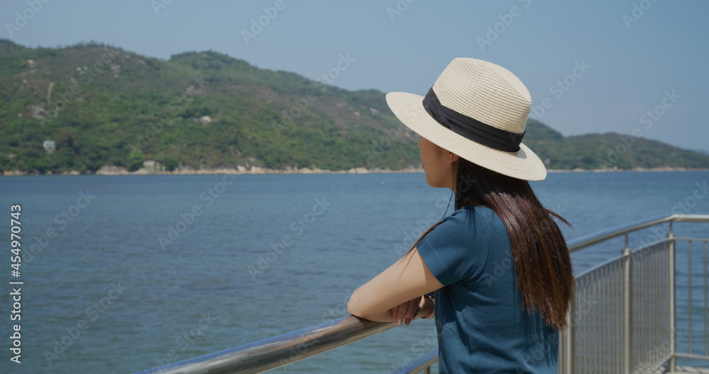 Woman enjoy the sea view