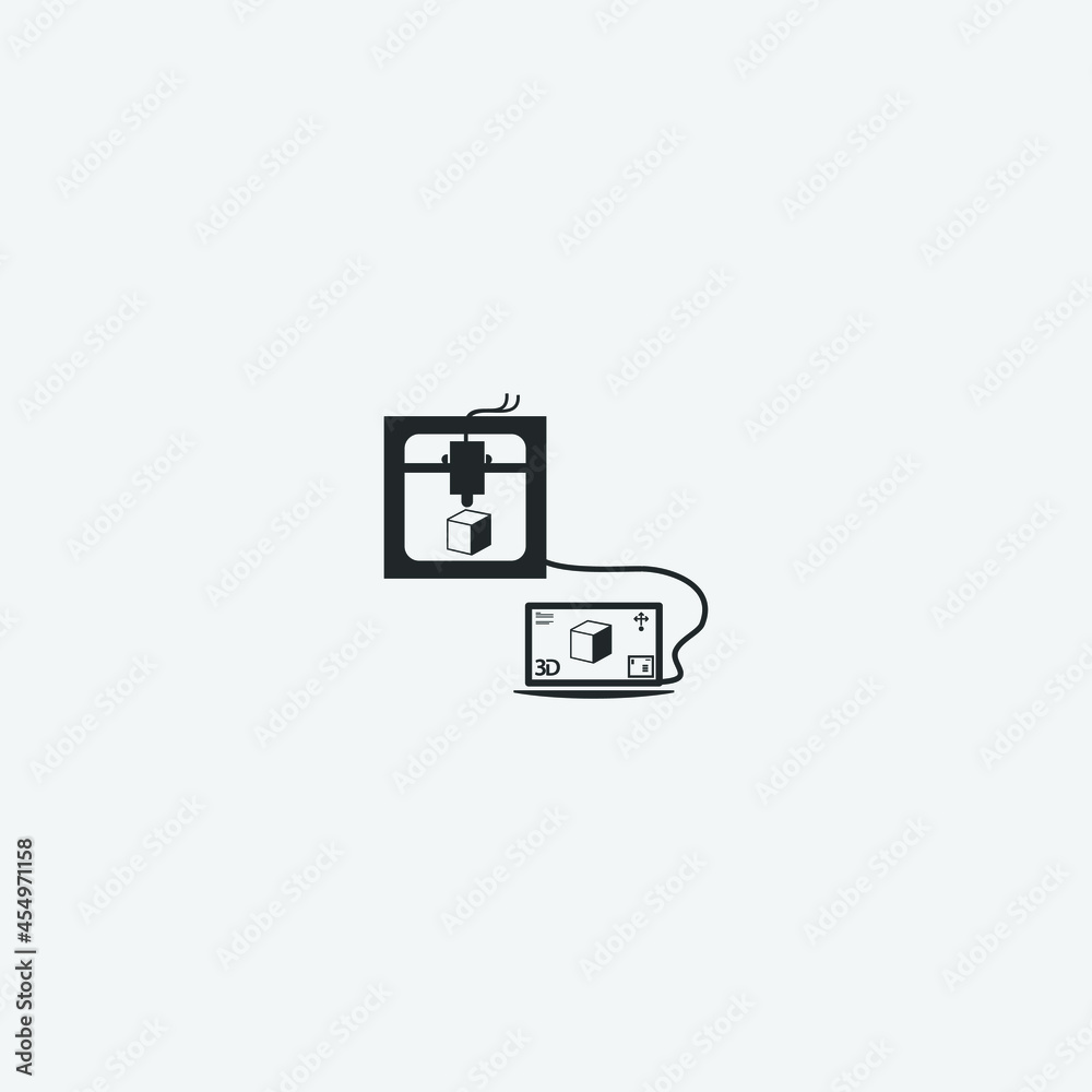 3d printer vector icon illustration sign 3d printer vector icon illustration sign