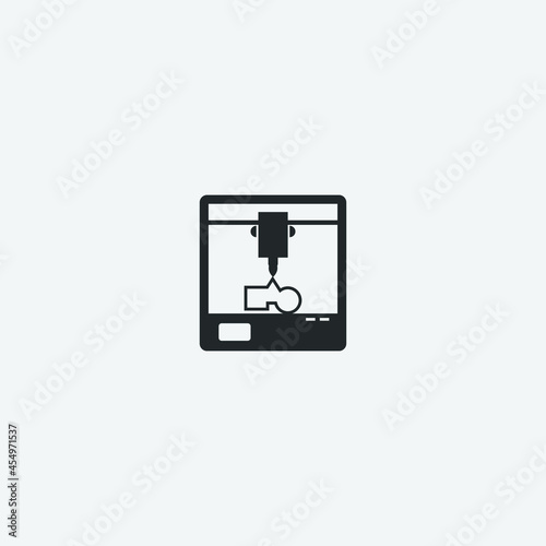 3d printer vector icon illustration sign